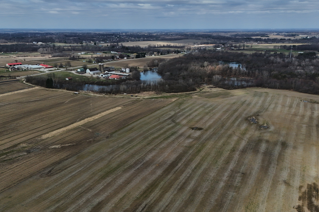 Farmland for a blocked solar development sits Tuesday, March 10, 2026, in Canfield, Ohio. (AP Photo/Joshua A. Bickel)