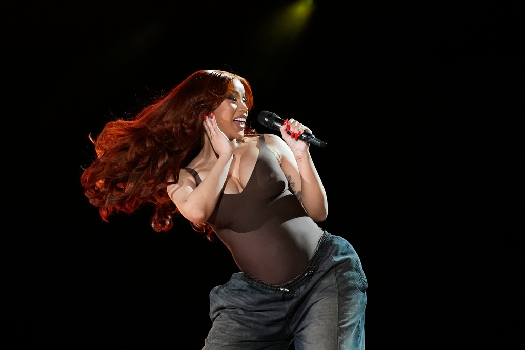 Cardi B performs during the Global Citizen Festival on Saturday, Sept. 27, 2025, in New York. (Photo by Charles Sykes/Invision/AP)