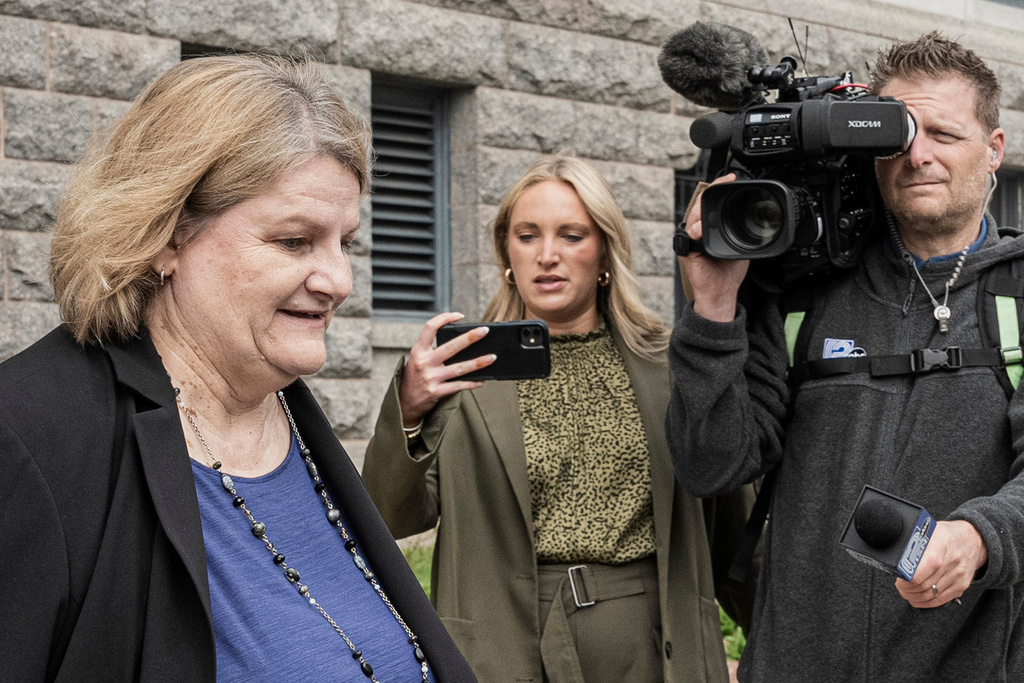 FILE - Milwaukee County Circuit Judge Hannah Dugan leaves the federal courthouse after a hearing in Milwaukee on May 15, 2025. (AP Photo/Andy Manis, File)