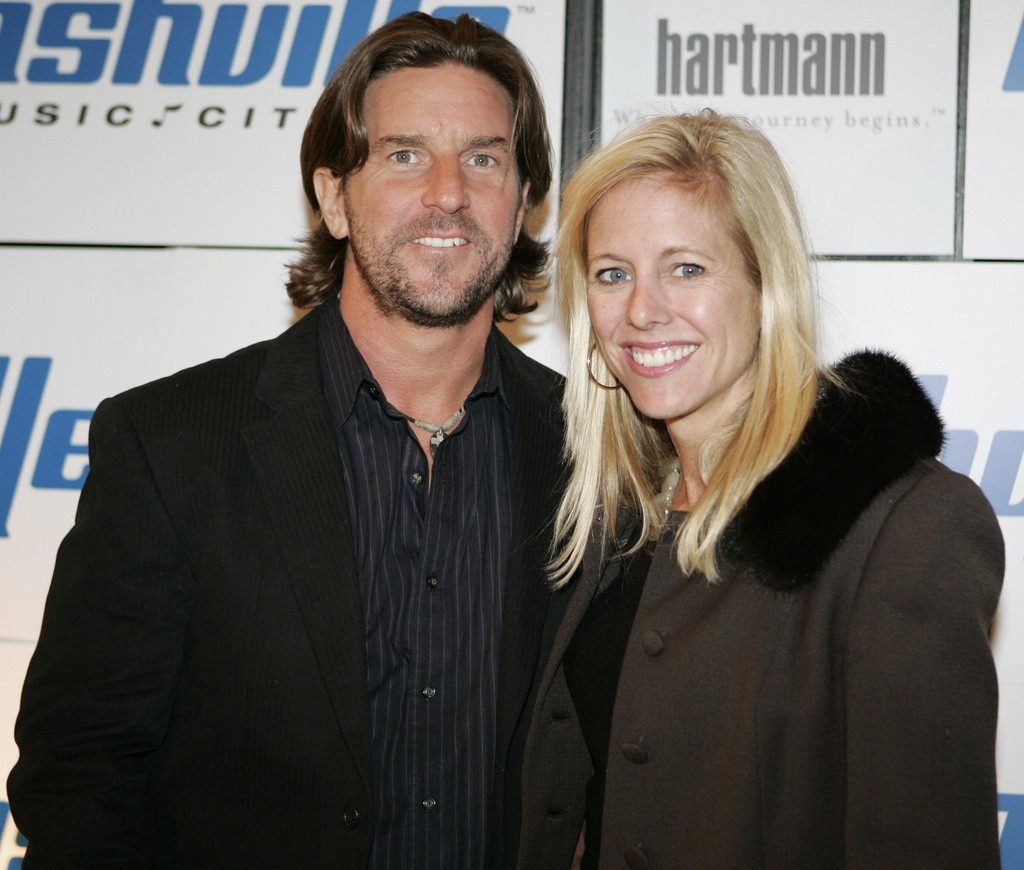 FILE - Musician Brett James and his wife Sandy appear at a pre-CMA Awards event in Nashville, Tenn., on Nov. 5, 2006. (AP Photo/Jeff Christensen, File)