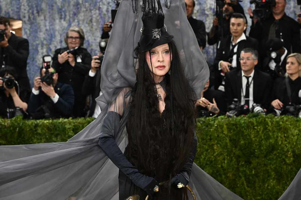 FILE - Madonna arrives at The Metropolitan Museum of Art's Costume Institute benefit gala celebrating the opening of the "Costume Art" exhibition on May 4, 2026, in New York. (Photo by Evan Agostini/Invision/AP)