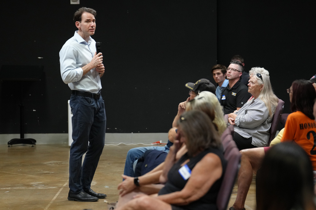 Rep. Kevin Kiley, I-Calif., a candidate for the California 6th District seat in the House of Representatives in the Nov. 3, election, appears at a campaign event in Citrus Heights, Calif.,Wednesday, Aug. 5, 2026. (AP Photo/Rich Pedroncelli)