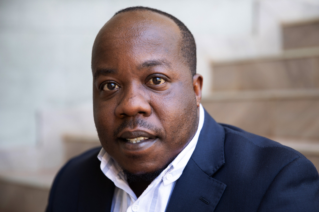 Amos Wemanya, senior climate advisor at Power Shift Africa, poses for a photo during an interview with The Associated Press in Nairobi, Kenya, Wednesday, Feb. 4, 2026. (AP Photo/ÅSA WALLIN)