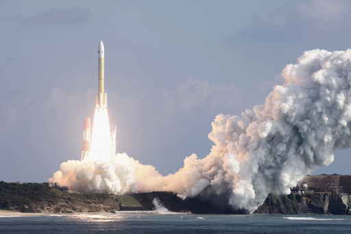 The H3 (7th) rocket by the Japan Aerospace Exploration Agency (JAXA), carrying a new HTV-X cargo transfer spacecraft, is launched from the Tanegashima Space Center in Minamitane, Tanegashima island, southern Japan, Sunday, Oct. 26, 2025. (Kotaro Ueda/Kyodo News via AP) The H3 (7th) rocket by the Japan Aerospace Exploration Agency (JAXA), carrying a new HTV-X cargo transfer spacecraft, is launched from the Tanegashima Space Center in Minamitane, Tanegashima island, southern Japan, Sunday, Oct. 26, 2025. (Kotaro Ueda/Kyodo News via AP)
