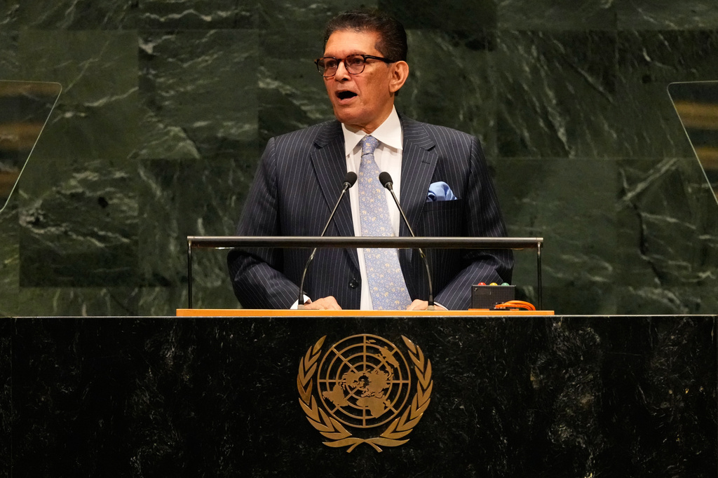 President of the 81st session of the United Nations General Assembly and Foreign Minister of Bangladesh Khalilur Rahman speaks during the 81st session of the United Nations General Assembly at United Nations headquarters, Tuesday, Sept. 22, 2026. (AP Photo/Seth Wenig)