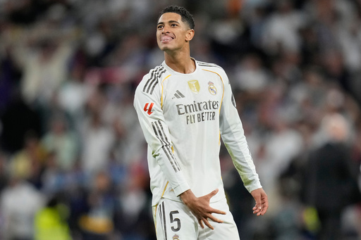 Real Madrid's Jude Bellingham reacts after a La Liga soccer match between Real Madrid and Barcelona in Madrid, Spain, Sunday, Oct. 26, 2025. (AP Photo/Bernat Armangue) Real Madrid's Jude Bellingham reacts after a La Liga soccer match between Real Madrid and Barcelona in Madrid, Spain, Sunday, Oct. 26, 2025. (AP Photo/Bernat Armangue)