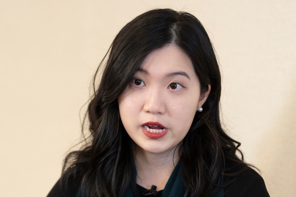 Hong Kong activist in exile Anna Kwok speaks in Washington, Friday, Feb. 27, 2026. (AP Photo)