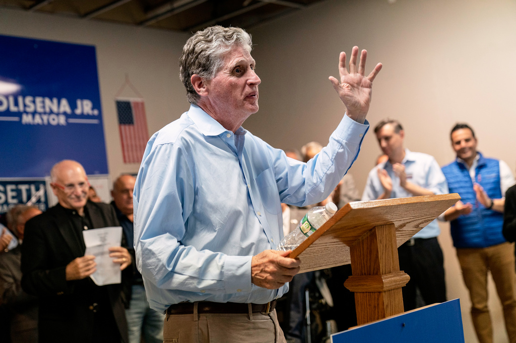 FILE - Rhode Island Gov. Dan McKee speaks at the local Democratic Party headquarters in Johnston, R.I., Nov. 7, 2022. (AP Photo/David Goldman, File)