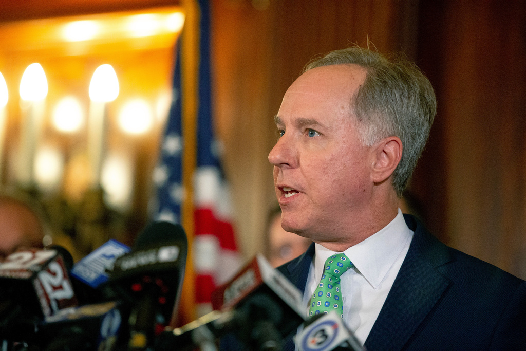 FILE - Speaker of the Wisconsin State Assembly Robin Vos speaks during a press conference at the Wisconsin State Capitol in Madison, Wis., on Feb. 15, 2023. (Samantha Madar/Wisconsin State Journal via AP, File)