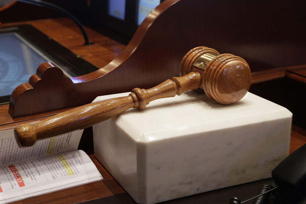 FILE - The "Speaker's gavel" is seen in the House of Representatives at the Illinois State Capitol Tuesday, March 19, 2013, in Springfield, Ill. (AP Photo/Seth Perlman, File)