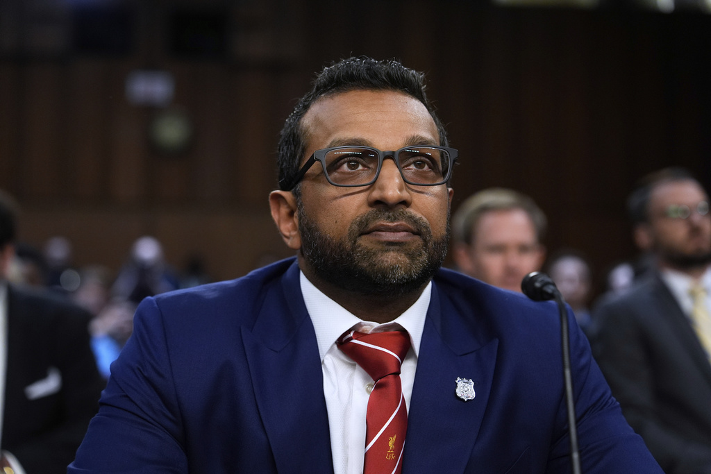 FBI Director Kash Patel appears before the Senate Judiciary Committee for his first oversight hearing, Tuesday, Sept. 16, 2025, at the Capitol in Washington. (AP Photo/Julia Demaree Nikhinson)