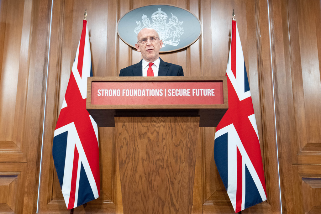 British Defence Secretary John Healey delivers a speech on how the UK's defence industry is delivering growth and national renewal across the UK, at No 9 Downing Street in central London, Wednesday Nov. 19, 2025. (Stefan Rousseau/Pool Photo via AP)