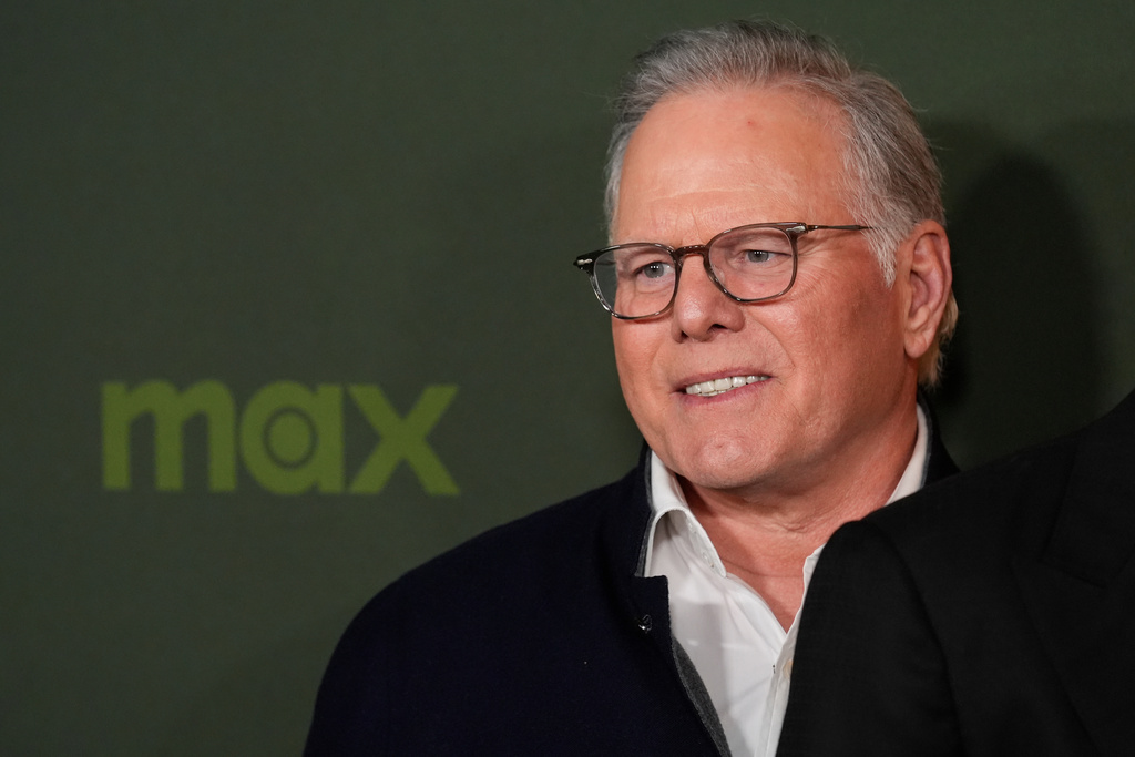 FILE - David Zaslav arrives at the season three premiere of "The White Lotus" on Monday, Feb. 10, 2025, at Paramount Theater in Los Angeles. (AP Photo/Chris Pizzello, File)