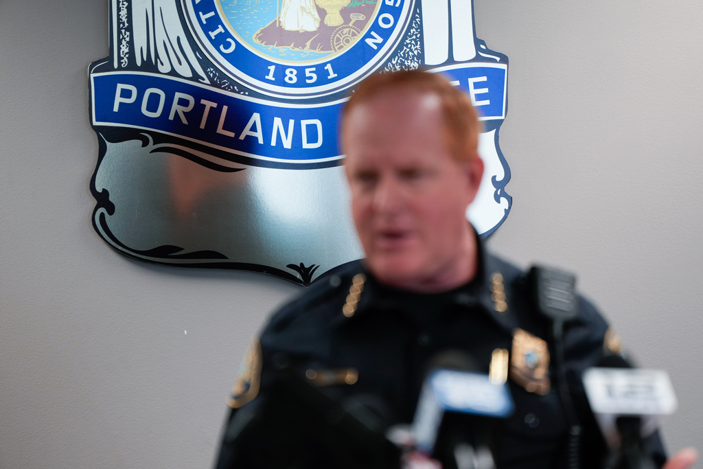 Portland Police Chief Bob Day speaks during a news conference on Friday, Oct. 3, 2025, in Portland, Ore. (AP Photo/Jenny Kane)