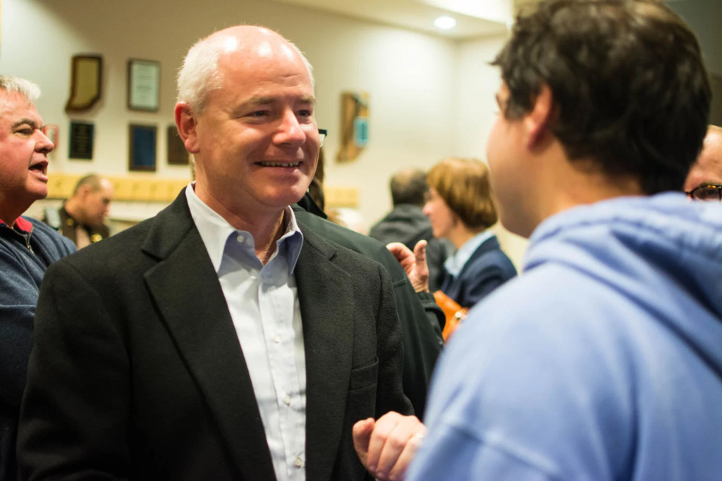 Steven Meyer, a state judge in Tippecanoe County in Indiana who was hurt in a shooting at his home on January 18, 2026, is shown in Nov. 4, 2014. (The Purdue Exponent via AP)