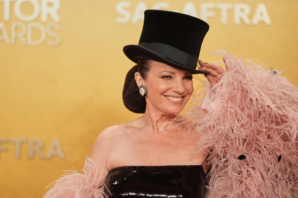 Fran Drescher arrives at the 32nd Annual Actor Awards on Sunday, March 1, 2026, at the Shrine Auditorium and Expo Hall in Los Angeles. (Photo by Richard Shotwell/Invision/AP)
