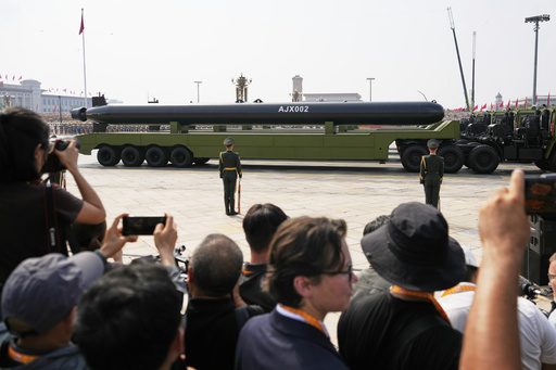 A AJX002 underwater drone passes in the military parade to commemorate the 80th anniversary of Japan's World War II surrender held in front of Tiananmen Gate in Beijing, Wednesday, Sept. 3, 2025. (AP Photo/Ng Han Guan) A AJX002 underwater drone passes in the military parade to commemorate the 80th anniversary of Japan's World War II surrender held in front of Tiananmen Gate in Beijing, Wednesday, Sept. 3, 2025. (AP Photo/Ng Han Guan)