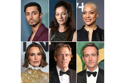 This combination of images shows actors lending their voices to the Audible Harry Potter series, top row from left, Riz Ahmed, as Professor Snape, Michelle Gomez, as Professor McGonagall, Cush Jumbo as the narrator, bottom row from left, Keira Knightley, as Dolores Umbridge, Hugh Laurie, as Albus Dumbledore, and Matthew Macfadyen, as Voldemort. (AP Photo) This combination of images shows actors lending their voices to the Audible Harry Potter series, top row from left, Riz Ahmed, as Professor Snape, Michelle Gomez, as Professor McGonagall, Cush Jumbo as the narrator, bottom row from left, Keira Knightley, as Dolores Umbridge, Hugh Laurie, as Albus Dumbledore, and Matthew Macfadyen, as Voldemort. (AP Photo)