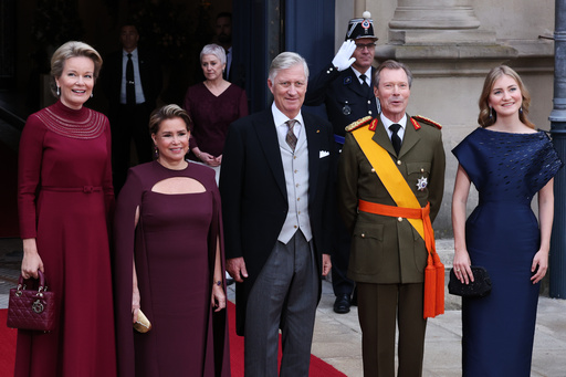 From left, Belgium's Queen Mathilde, Luxembourg's Grand Duchess Maria Teresa, Belgium's King Philippe, Luxembourg's Grand Duke Henri and Belgium's Princess Elisabeth pose during arrivals for the abdication and enthronement ceremony of the Grand Duke of Luxembourg at the Grand Ducal Palace in Luxembourg, Friday, Oct. 3, 2025. (AP Photo/Omar Havana) From left, Belgium's Queen Mathilde, Luxembourg's Grand Duchess Maria Teresa, Belgium's King Philippe, Luxembourg's Grand Duke Henri and Belgium's Princess Elisabeth pose during arrivals for the abdication and enthronement ceremony of the Grand Duke of Luxembourg at the Grand Ducal Palace in Luxembourg, Friday, Oct. 3, 2025. (AP Photo/Omar Havana)