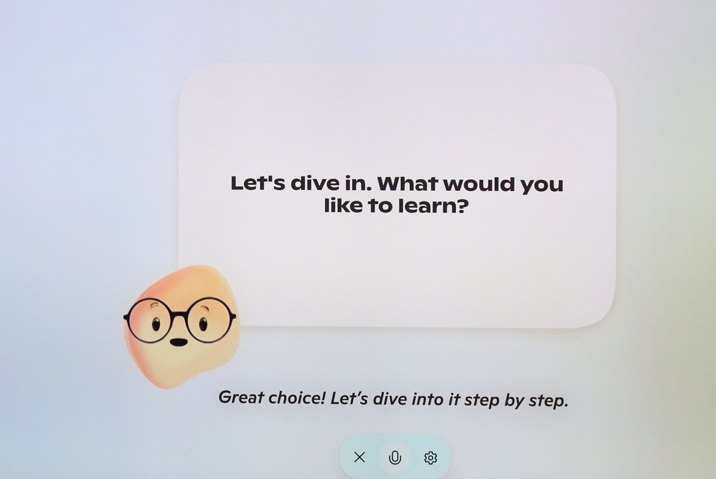 A video animation shows Microsoft AI's new character, Mico, short for Microsoft Integrated Companion, the new Microsoft Copilot, a memory-based AI assistant during Microsoft's Fall 2025 Copilot Sessions event on Wednesday, Oct. 22, 2025, in Los Angeles. (AP Photo/Damian Dovarganes)