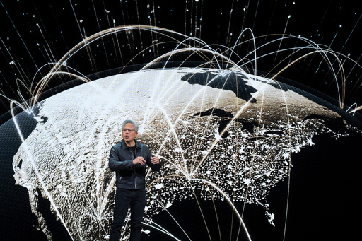 NVIDIA CEO Jensen Huang speaks on how AI infrastructure and AI factories that generate intelligence at scale are powering a new industrial revolution, at Washington Convention Center, Tuesday, Oct. 28, 2025, in Washington. (AP Photo/Manuel Balce Ceneta) NVIDIA CEO Jensen Huang speaks on how AI infrastructure and AI factories that generate intelligence at scale are powering a new industrial revolution, at Washington Convention Center, Tuesday, Oct. 28, 2025, in Washington. (AP Photo/Manuel Balce Ceneta)