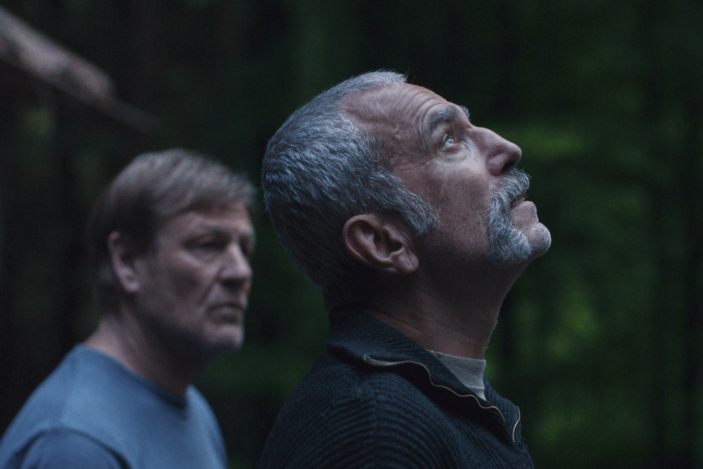 This image released by Focus Features shows Sean Bean, left, and Daniel Day-Lewis in a scene from "Anemone." (Focus Features via AP)