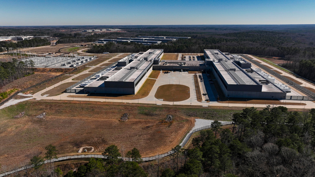 FILE - Meta's Stanton Springs Data Center is visible Jan. 13, 2026, in Newton County, Ga. (AP Photo/Mike Stewart, File)