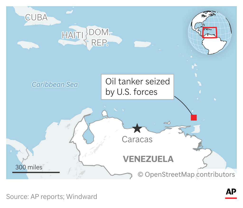 The U.S. has seized an oil tanker off of the coast of Venezuela. (AP Digital Embed)