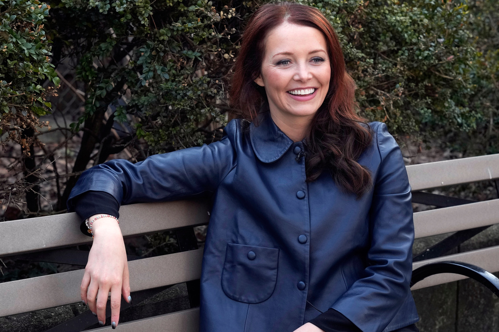 FILE - Lindsey Boylan, who helped drive Andrew Cuomo from office in 2021 when she came forward as the first woman to accuse the former governor of sexual harassment, speaks during an interview in New York, Tuesday, March 4, 2025. (AP Photo/Richard Drew, File)