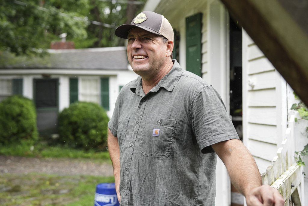 Democratic candidate for North Carolina's 11th congressional district Jamie Ager smiles, Monday, Aug. 11, 2025, in Fairview, N.C. (AP Photo/Matt Kelley)
