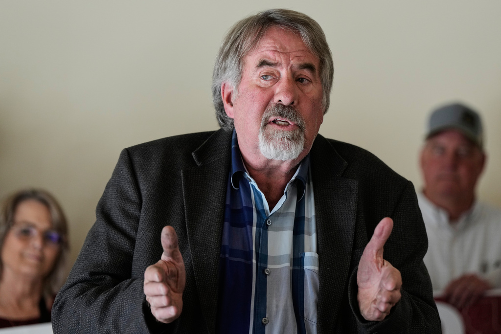 U.S. Rep. Doug LaMalfa, R-Calif., speaks during a press conference in Chico, Calif., Wednesday, Oct. 29, 2025. (AP Photo/Godofredo A. Vásquez)