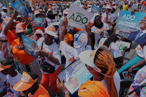 Supporters of President Alassane Ouattara dance during a rally in Abidjan, Ivory Coast, Thursday, Oct. 23, 2025. (AP Photo/Misper Apawu) Supporters of President Alassane Ouattara dance during a rally in Abidjan, Ivory Coast, Thursday, Oct. 23, 2025. (AP Photo/Misper Apawu)