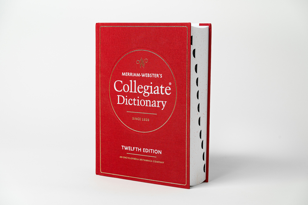 This image released by Merriam-Webster shows a copy of the 12th edition of the "Collegiate Dictionary." (Merriam-Webster via AP)