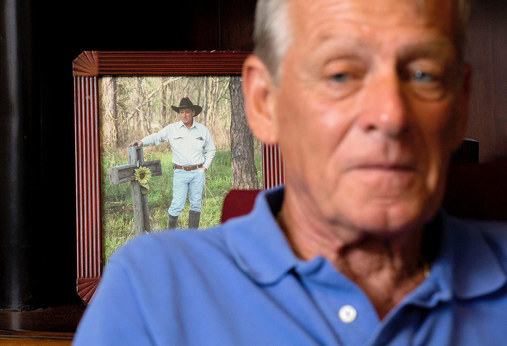 Tim Miller, founder of Texas Equusearch, who's daughter, Laura Miller, went missing in 1984, and her body was found in 1986, is photographed at his home Wednesday, Aug. 27, 2014, in Santa Fe. (Johnny Hanson/Houston Chronicle via AP)