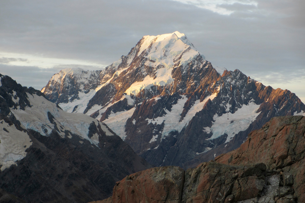 FILE - Aoraki, also known as Mount Cook, New Zealand's highest mountain, is shown at sunset, March 30, 2014, in Twizel, New Zealand. (AP Photo/Carey J. Williams, File)