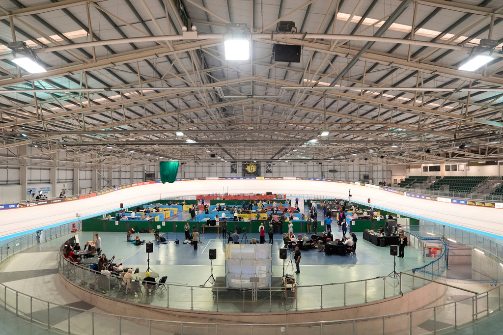 Votes are counted for the 2026 Senedd, Welsh Parliament, elections in Newport, Wales, Friday May 8, 2026. (Andrew Matthews/PA via AP)