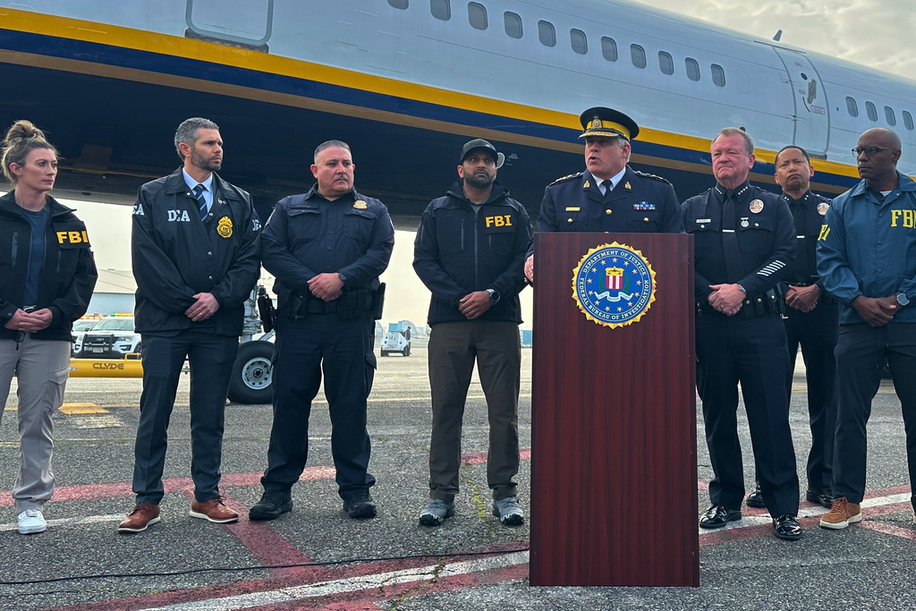 Royal Canadian Mounted Police Commissioner Michael Duhemespeaks speaks at a news conference about the arrest of former Canadian Olympian Ryan Wedding on multinational drug trafficking charges in Ontario, Calif., on Friday, Jan. 23, 2026. (AP PHoto/Amy Taxin)