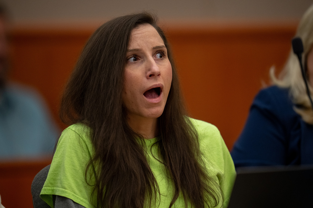 Kouri Richins reacts to impact statements from the Richins family during her sentencing in 3rd District Court in Park City, Utah, Wednesday, May 13, 2026. (Trent Nelson/The Salt Lake Tribune via AP, Pool)