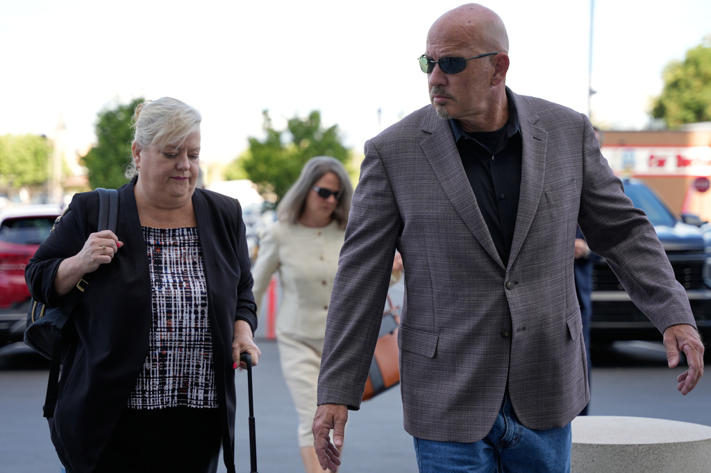 Attorney Kathryn Nester, left, arrives at the Fourth District Courthouse for a hearing for Tyler Robinson, accused in the fatal shooting of Charlie Kirk, Monday, July 6, 2026, in Provo, Utah. (AP Photo/Marielle Scott)