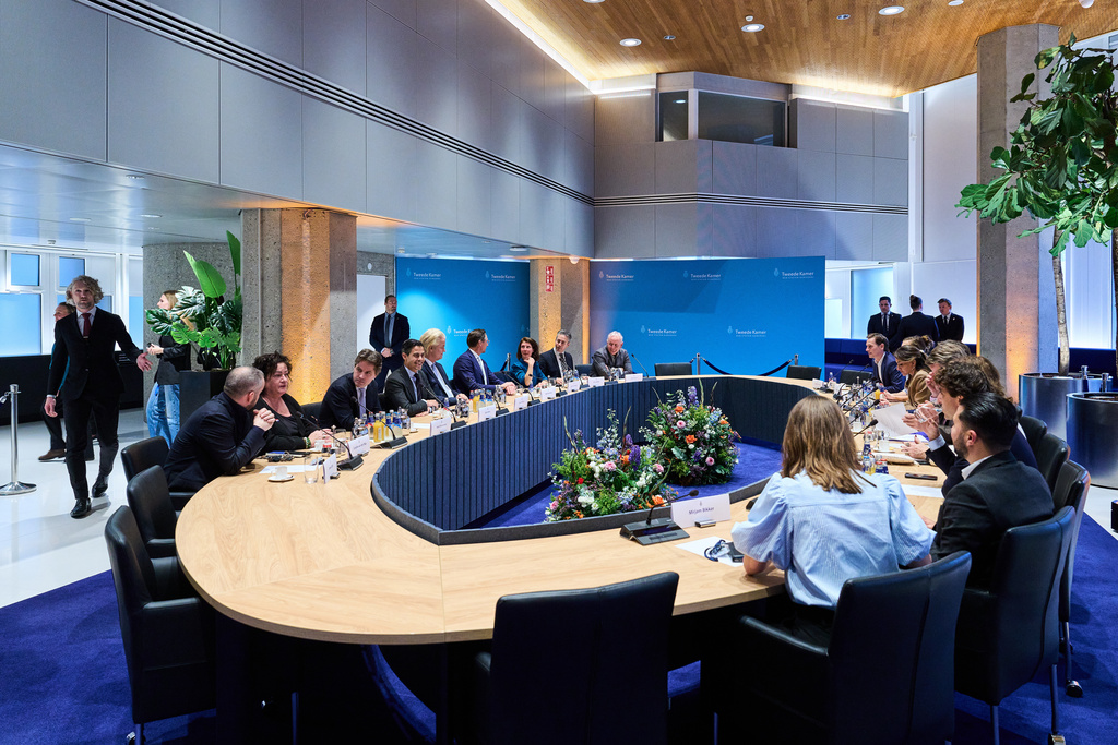 Members of Parliament attend a meeting with speaker of the House Martin Bosma, in The Hague, Netherlands, Tuesday Nov. 4, 2025. (AP Photo/Phil Nijhuis)