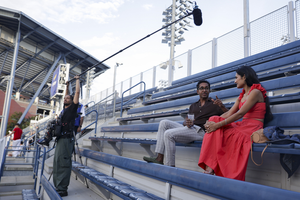 Game Set Matchmaker's Prianca and Saad are filmed on a date at the 2025 US Open on Tuesday, Aug. 19, 2025, in Flushing, NY. (Kent Edwards/USTA)