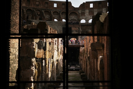 People visit the ancient Roman Colosseum, in Rome, Friday, Oct. 24, 2025. (AP Photo/Andrew Medichini) People visit the ancient Roman Colosseum, in Rome, Friday, Oct. 24, 2025. (AP Photo/Andrew Medichini)