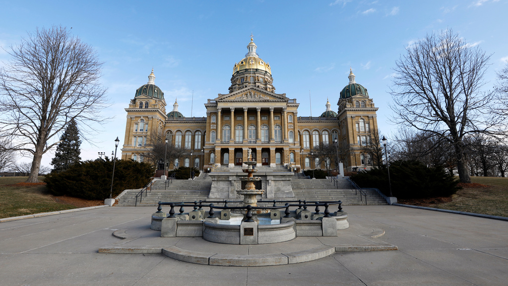 FILE - The Iowa Capitol building is viewed Jan. 7, 2020, in Des Moines, Iowa. (AP Photo/Charlie Neibergall, File)
