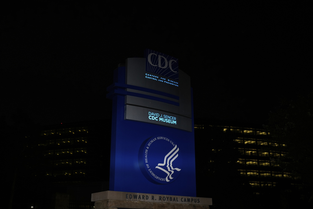 A sign marks the entrance to the U.S. Centers for Disease Control and Prevention headquarters in Atlanta, on Wednesday, Aug. 27, 2025. (AP Photo/Brynn Anderson)