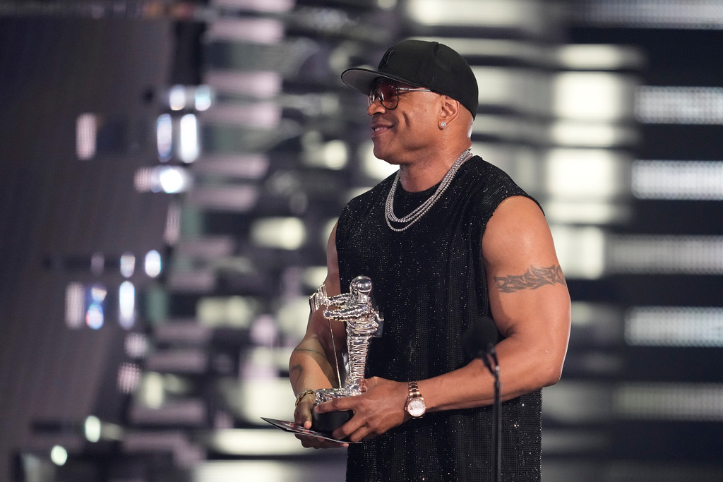 FILE - LL Cool J presents the award for video of the year during the MTV Video Music Awards, Sept. 12, 2023, at the Prudential Center in Newark, N.J. (Photo by Charles Sykes/Invision/AP, File)
