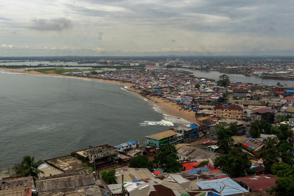 FILE - Wide view of Monrovia, Liberia, from the top of the Ducor Hotel, Sunday, June 15, 2025. (AP Photo/Annie Risemberg, File)