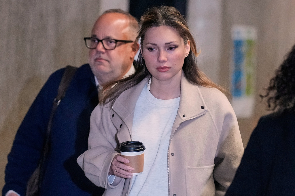Jessica Mann arrives for Harvey Weinstein's trial in criminal court, in New York, Tuesday, April 28, 2026. (AP Photo/Richard Drew)