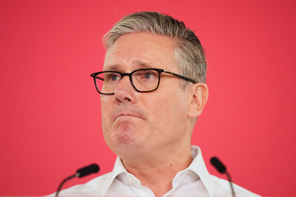 Britain's Prime Minister Sir Keir Starmer pauses as he delivers a speech, at the Coin Street Neighbourhood Centre in Waterloo, London, Monday May 11, 2026. (James Manning/PA via AP)