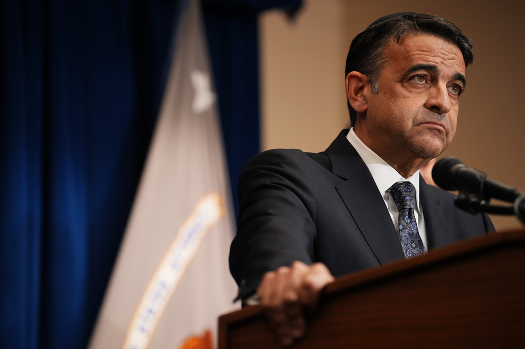Daniel Rosen, U.S. attorney for the District of Minnesota, speaks during a news conference, Wednesday, Oct. 7, 2026, in Minneapolis. (AP Photo/Ellen Schmidt)