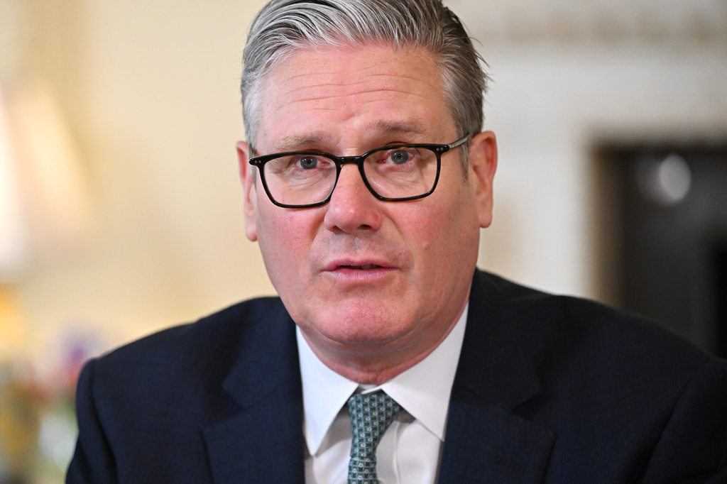 British Prime Minister Keir Starmer speaks as Starmer hosts social media industry leaders to discuss child safety online Thursday, April 16, 2026, in London. (Leon Neal/Pool Photo via AP)